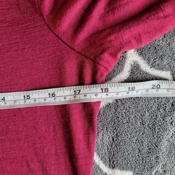 Seg'ments Shirt Size Small 100% Merino Wool Washable Long Sleeve Base Layer Red - Picture 3 of 4